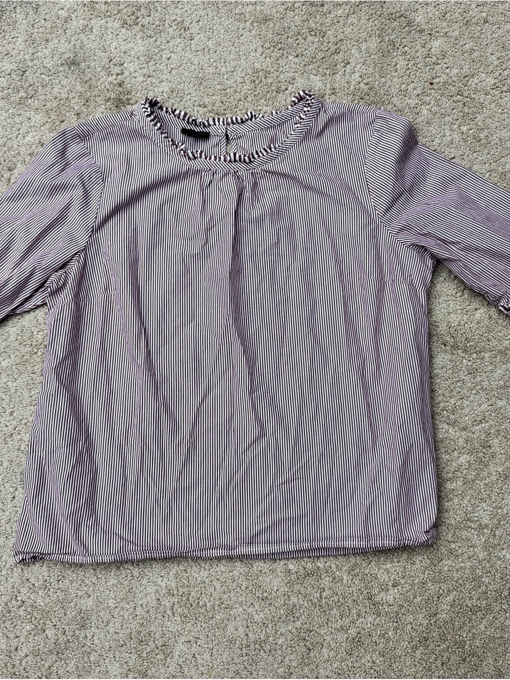 Talbots Woman’s Striped Ruffle Neck Women’s Top